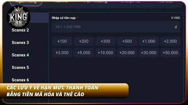 Hướng Dẫn Nạp Tiền King88 – Bank, MoMo, USDT Nhanh Chóng 2 Những lưu ý về tiền mã hóa và thẻ cào mà người chơi cần phải nắm khi giao dịch